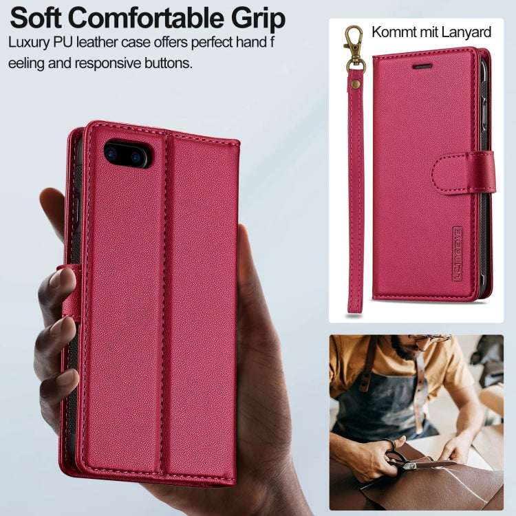 For iPhone 7 Plus / 8 Plus LC.IMEEKE L2 Series Detachable Magsafe PU Phone Case with Lanyard(Red) - More iPhone Cases by LC.IMEEKE | Online Shopping South Africa | PMC Jewellery | Buy Now Pay Later Mobicred