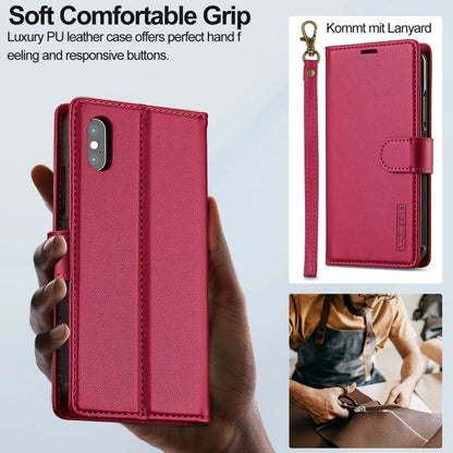 For iPhone XS Max LC.IMEEKE L2 Series Detachable Magsafe PU Phone Case with Lanyard(Red) - More iPhone Cases by LC.IMEEKE | Online Shopping South Africa | PMC Jewellery | Buy Now Pay Later Mobicred