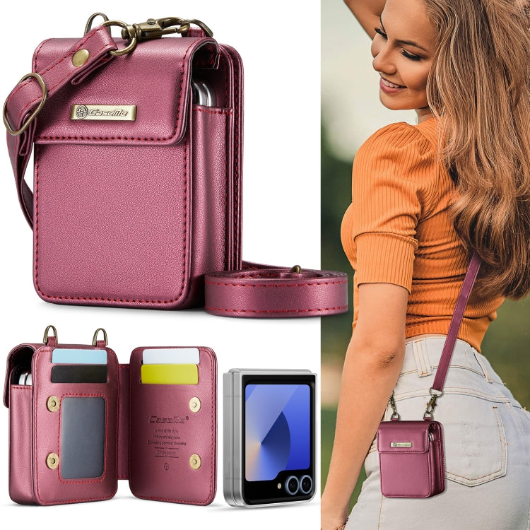 For Samsung Z Flip Series CaseMe Me50 Mini Lanyard Universal Bag(Wine Red) - Galaxy Z Flip6 5G Cases by CaseMe | Online Shopping South Africa | PMC Jewellery | Buy Now Pay Later Mobicred