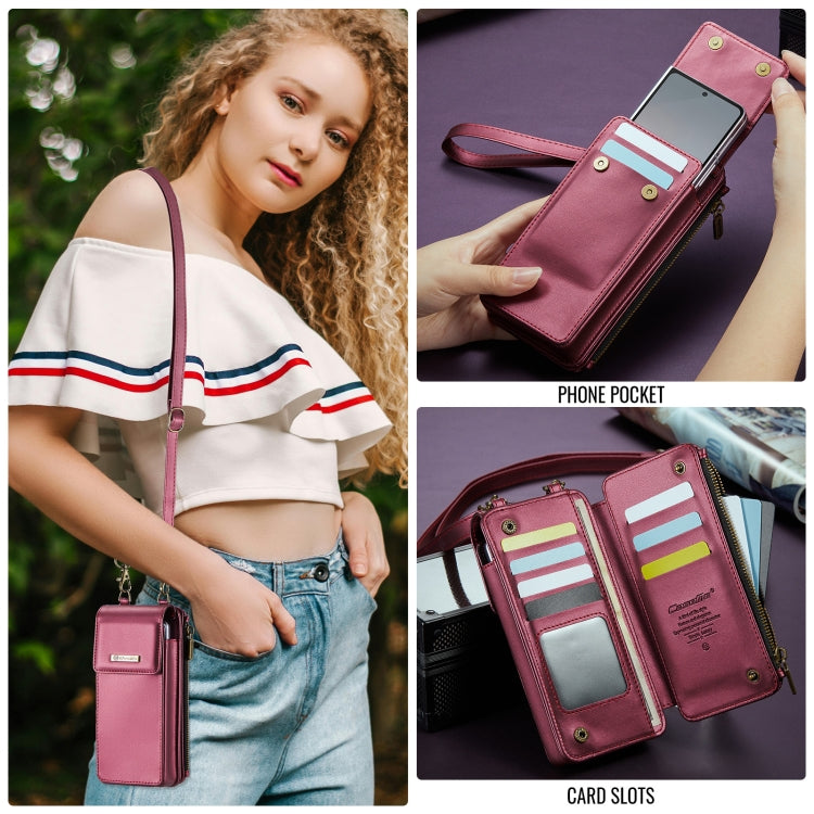 For Samsung Z Fold Series CaseMe Me50 Mini Lanyard Universal Bag(Wine Red) - Galaxy Z Fold6 5G Cases by CaseMe | Online Shopping South Africa | PMC Jewellery | Buy Now Pay Later Mobicred