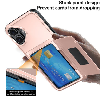 For iPhone 16 Pro Card Slot Holder Phone Case(Blue) - iPhone 16 Pro Cases by PMC Jewellery | Online Shopping South Africa | PMC Jewellery | Buy Now Pay Later Mobicred