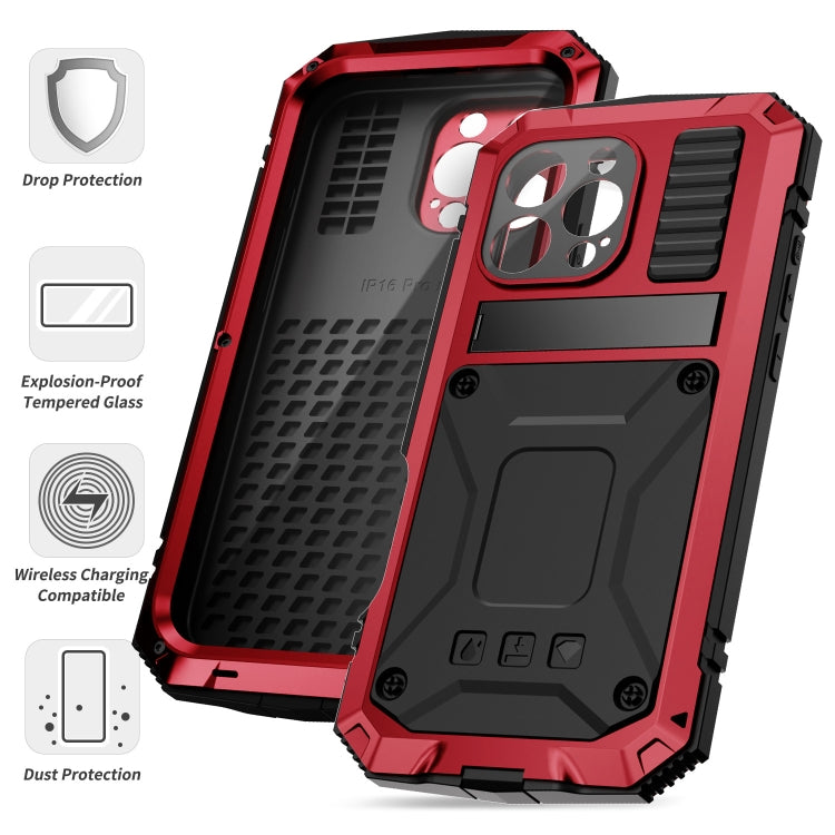 For iPhone 16 Pro R-JUST Life Waterproof Dustproof Shockproof Phone Case(Red) - free shipping - PMC Jewellery - Order now!