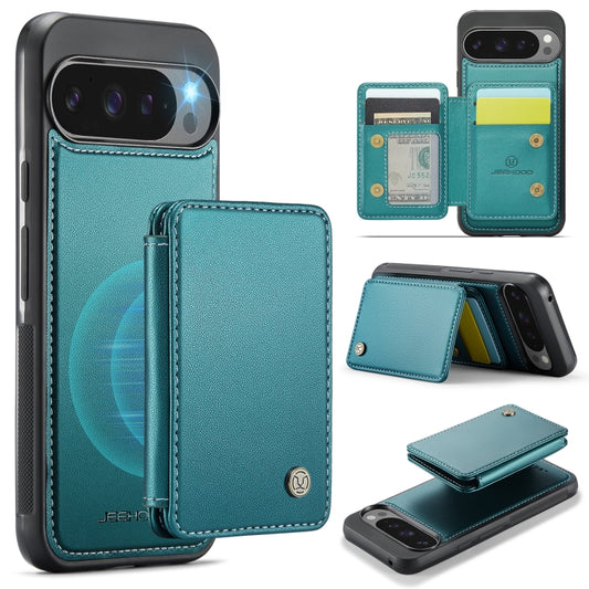 For Google Pixel 9 Pro XL JEEHOOD J05 Business Magnetic Style RFID Leather Phone Case(Blue Green) - Google Cases by JEEHOOD | Online Shopping South Africa | PMC Jewellery | Buy Now Pay Later Mobicred