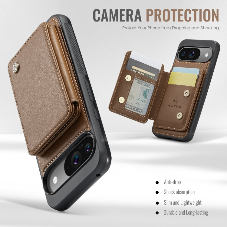 For Google Pixel 9 / 9 Pro JEEHOOD J05 Business Magnetic Style RFID Leather Phone Case(Brown) - Google Cases by JEEHOOD | Online Shopping South Africa | PMC Jewellery | Buy Now Pay Later Mobicred