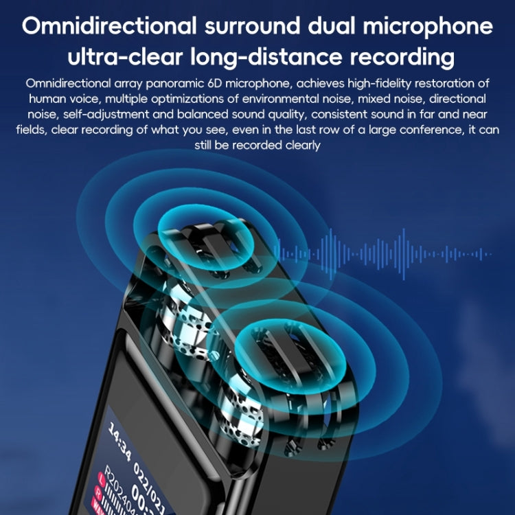 ZD43B Omnidirectional Dual Mic Smart Noise Reduction Voice Recorder, Memory:32GB(Black) - Recording Pen by PMC Jewellery | Online Shopping South Africa | PMC Jewellery | Buy Now Pay Later Mobicred