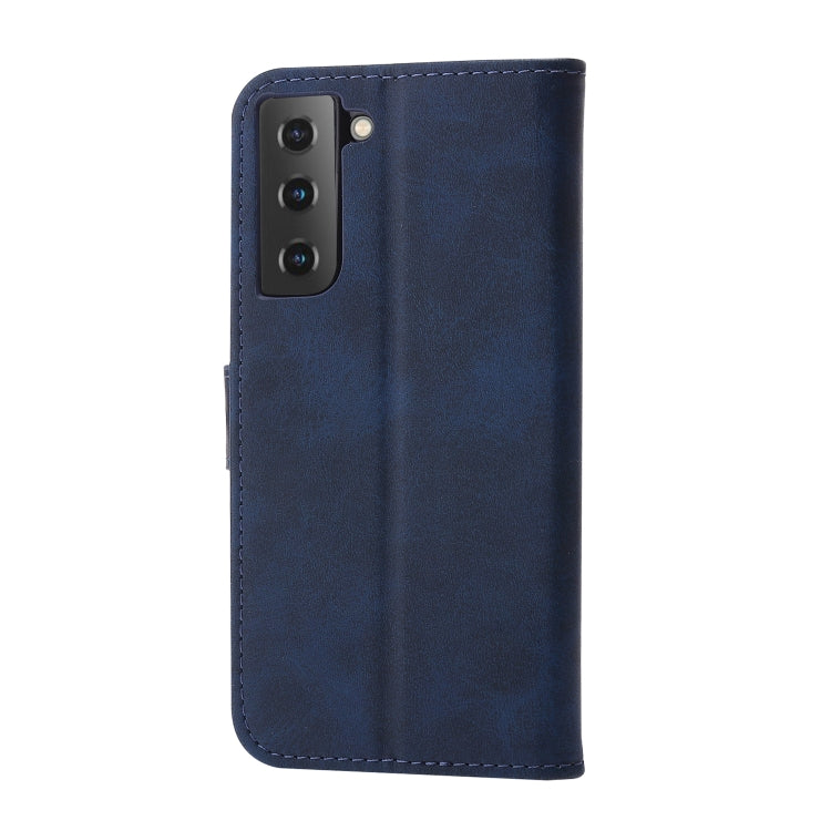 For Samsung Galaxy S25+ 5G Embossed Happy Cat Pattern Flip Leather Phone Case(Blue) - Galaxy S25+ 5G Cases by PMC Jewellery | Online Shopping South Africa | PMC Jewellery | Buy Now Pay Later Mobicred