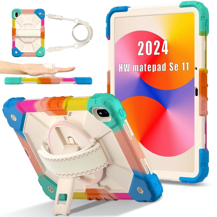 For Huawei MatePad SE 11 2024 Contrast Color Robot Silicone Hybrid PC Tablet Case(Colorful Blue) - Huawei by PMC TechLife | Online Shopping South Africa | PMC TechLife | Buy Now Pay Later Mobicred