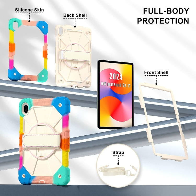 For Huawei MatePad SE 11 2024 Contrast Color Robot Silicone Hybrid PC Tablet Case(Colorful Blue) - Huawei by PMC TechLife | Online Shopping South Africa | PMC TechLife | Buy Now Pay Later Mobicred