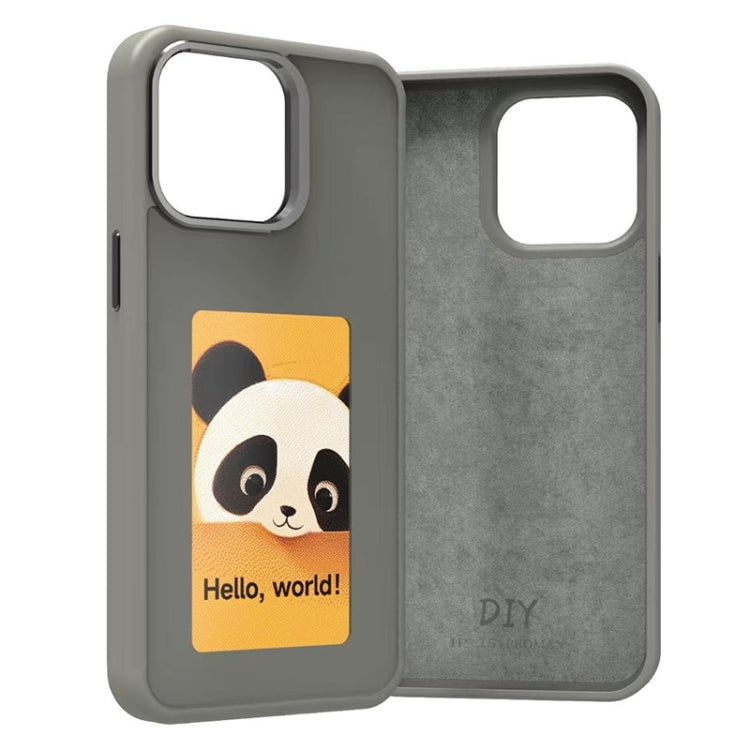 For iPhone 16 Pro Four-Color E-ink Screen NFC DIY Phone Case(Grey) - iPhone 16 Pro Cases by PMC Jewellery | Online Shopping South Africa | PMC Jewellery | Buy Now Pay Later Mobicred