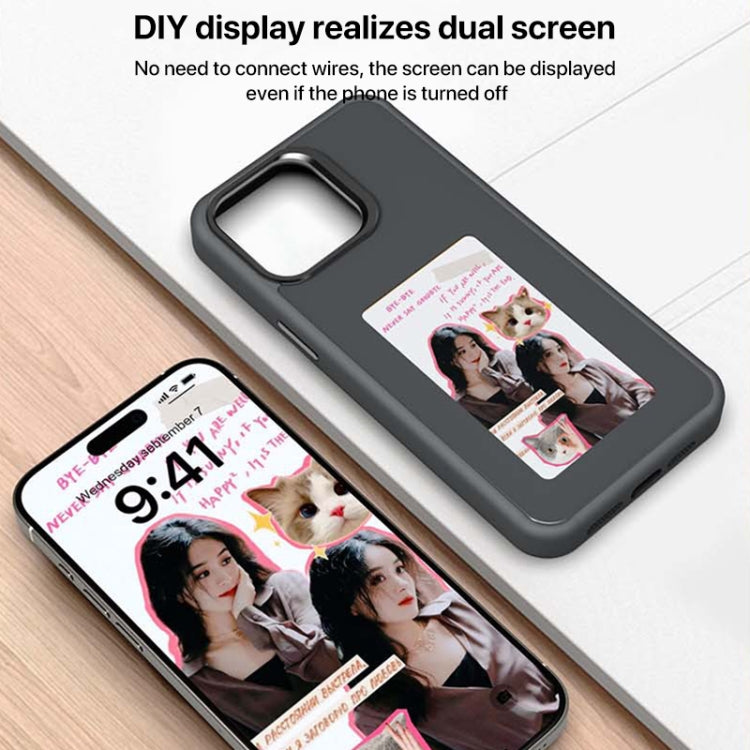 For iPhone 16 Four-Color E-ink Screen NFC DIY Phone Case(Pink) - iPhone 16 Cases by PMC Jewellery | Online Shopping South Africa | PMC Jewellery | Buy Now Pay Later Mobicred