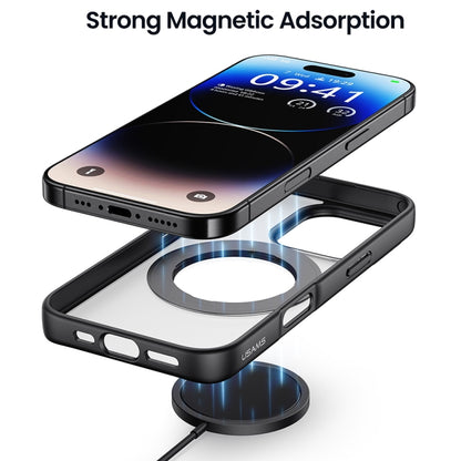 For iPhone 16 Pro USAMS GZ Series Rotating Bracket MagSafe Phone Case(Black) - iPhone 16 Pro Cases by USAMS | Online Shopping South Africa | PMC Jewellery | Buy Now Pay Later Mobicred