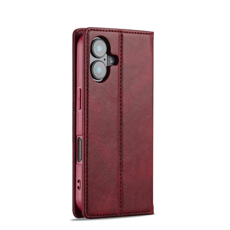 For iPhone 16 LC.IMEEKE RFID Anti-theft Leather Phone Case(Red) - iPhone 16 Cases by LC.IMEEKE | Online Shopping South Africa | PMC Jewellery | Buy Now Pay Later Mobicred