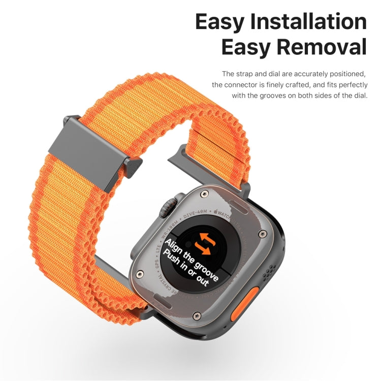 For Apple Watch Series 10 42mm DUX DUCIS YC Series Ocean Nylon Watch Band(Orange) - Watch Bands by DUX DUCIS | Online Shopping South Africa | PMC Jewellery | Buy Now Pay Later Mobicred