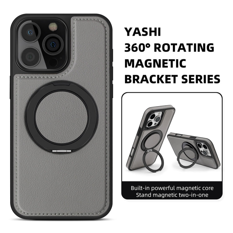 For iPhone 16 Plus Yashi 360 Degree Rotating MagSafe Holder Phone Case(Grey) - iPhone 16 Plus Cases by PMC Jewellery | Online Shopping South Africa | PMC Jewellery | Buy Now Pay Later Mobicred