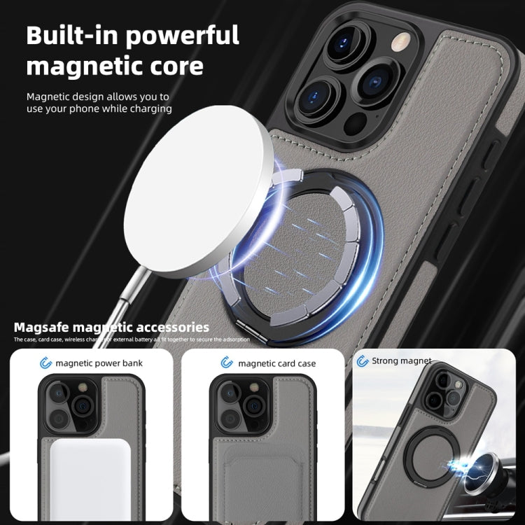 For iPhone 16 Yashi 360 Degree Rotating MagSafe Holder Phone Case(Grey) - iPhone 16 Cases by PMC Jewellery | Online Shopping South Africa | PMC Jewellery | Buy Now Pay Later Mobicred