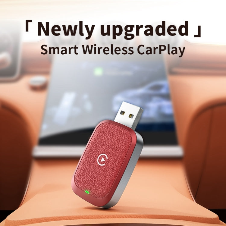 For iPhone Smart Wireless Car CarPlay Box Wired to Wireless Adapter(Red) - Bluetooth Adapters by PMC Jewellery | Online Shopping South Africa | PMC Jewellery | Buy Now Pay Later Mobicred