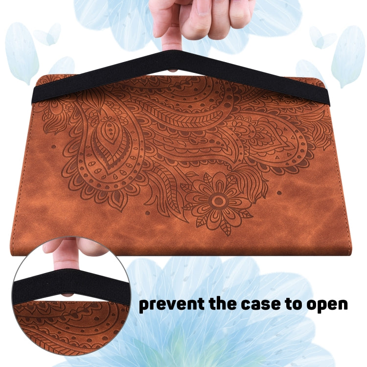 For Honor Pad 8 Peacock Embossed Pattern Leather Tablet Case(Brown) - Honor by PMC TechLife | Online Shopping South Africa | PMC TechLife | Buy Now Pay Later Mobicred