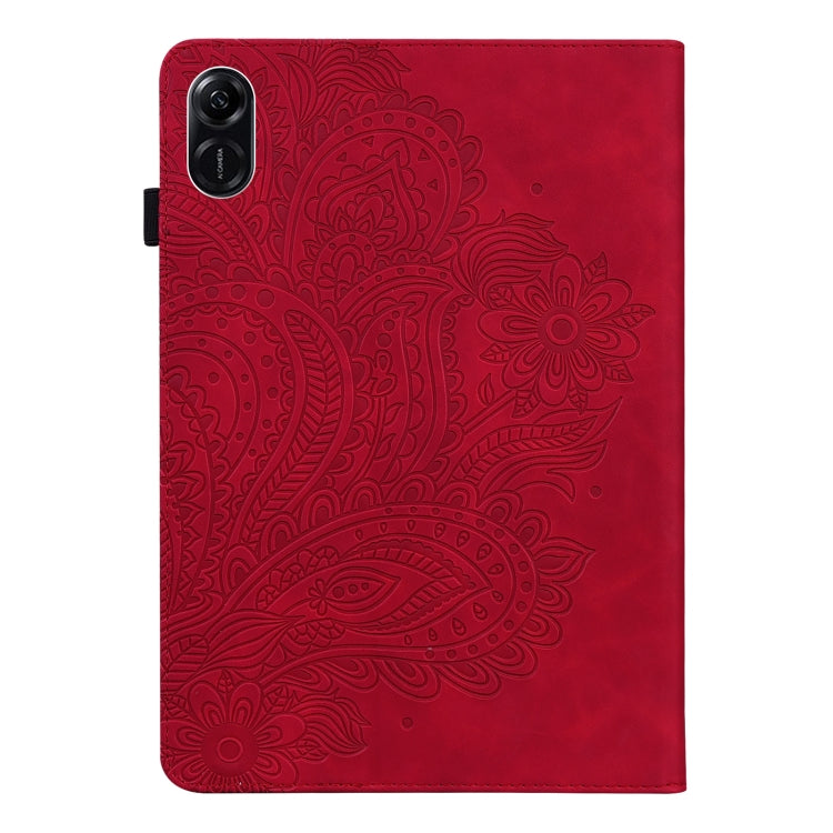 For Honor Pad X9 Peacock Embossed Pattern Leather Tablet Case(Red) - Honor by PMC TechLife | Online Shopping South Africa | PMC TechLife | Buy Now Pay Later Mobicred