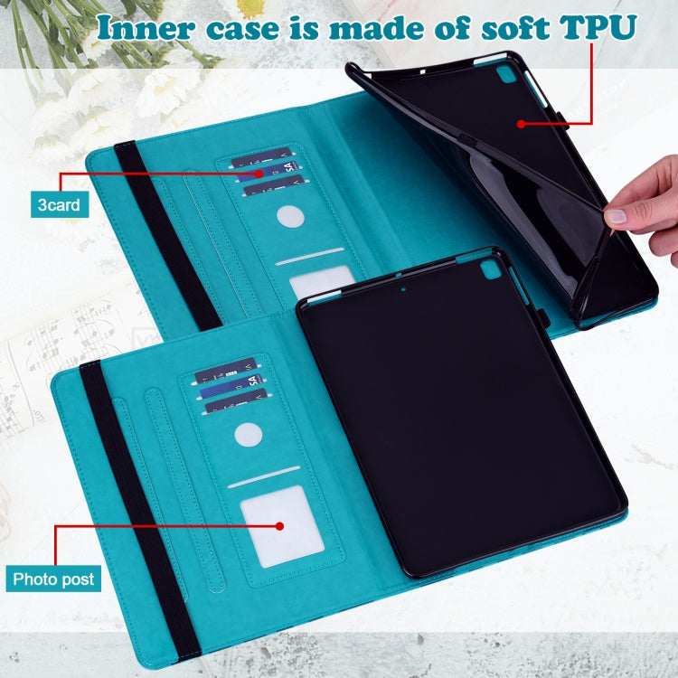 For Honor Pad 8 Tree & Deer Embossed Leather Tablet Case(Blue) - Honor by PMC TechLife | Online Shopping South Africa | PMC TechLife | Buy Now Pay Later Mobicred