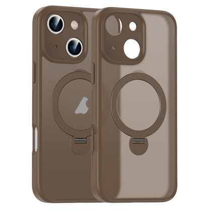 For iPhone 16 Matte Texture 360 Degree Rotary Tone Holder MagSafe Phone Case(Bronze) - iPhone 16 Cases by PMC Jewellery | Online Shopping South Africa | PMC Jewellery | Buy Now Pay Later Mobicred