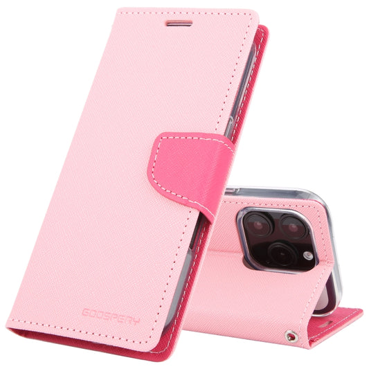 For iPhone 16 Pro Max GOOSPERY FANCY DIARY Cross Texture Leather Phone Case(Pink) - iPhone 16 Pro Max Cases by GOOSPERY | Online Shopping South Africa | PMC Jewellery | Buy Now Pay Later Mobicred