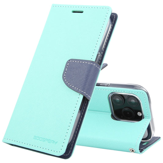 For iPhone 16 Pro Max GOOSPERY FANCY DIARY Cross Texture Leather Phone Case(Mint Green) - iPhone 16 Pro Max Cases by GOOSPERY | Online Shopping South Africa | PMC Jewellery | Buy Now Pay Later Mobicred