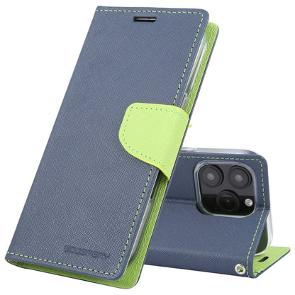 For iPhone 16 Pro GOOSPERY FANCY DIARY Cross Texture Leather Phone Case(Navy Blue) - iPhone 16 Pro Cases by GOOSPERY | Online Shopping South Africa | PMC Jewellery | Buy Now Pay Later Mobicred