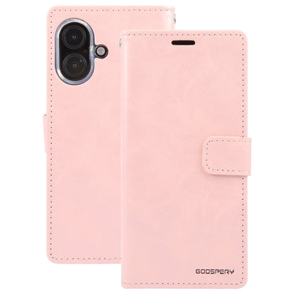 For iPhone 16 GOOSPERY BLUE MOON Crazy Horse Texture Leather Phone Case(Rose Gold) - iPhone 16 Cases by GOOSPERY | Online Shopping South Africa | PMC Jewellery | Buy Now Pay Later Mobicred