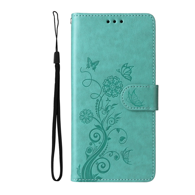 For Redmi K70 / K70 Pro Embossed Butterfly Flowers Leather Phone Case(Green) - K70 Cases by PMC Jewellery | Online Shopping South Africa | PMC Jewellery | Buy Now Pay Later Mobicred