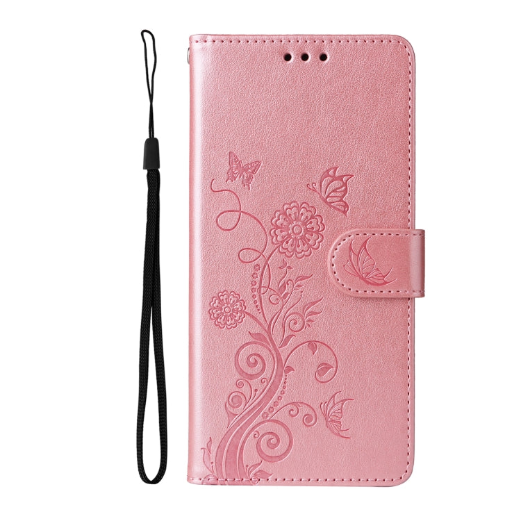 For Redmi K70 Ultra Embossed Butterfly Flowers Leather Phone Case(Rose Gold) - Xiaomi Cases by PMC Jewellery | Online Shopping South Africa | PMC Jewellery | Buy Now Pay Later Mobicred