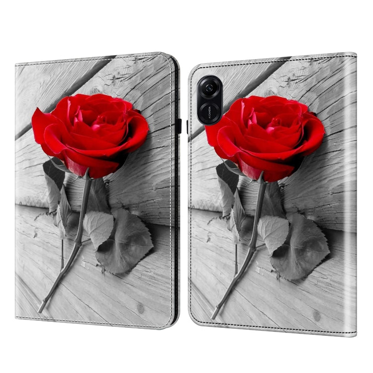 For Honor Pad X9 Crystal Texture Painted Leather Tablet Case(Rose) - Honor by PMC TechLife | Online Shopping South Africa | PMC TechLife | Buy Now Pay Later Mobicred