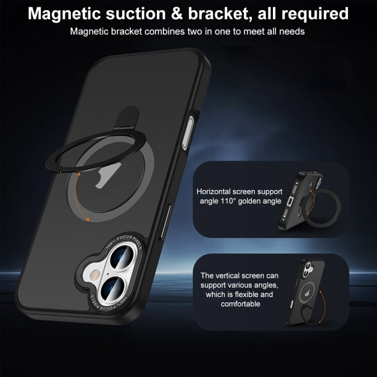 For iPhone 16 Plus Skin Feel MagSafe Magnetic Holder Phone Case(Dark Blue) - iPhone 16 Plus Cases by PMC Jewellery | Online Shopping South Africa | PMC Jewellery | Buy Now Pay Later Mobicred