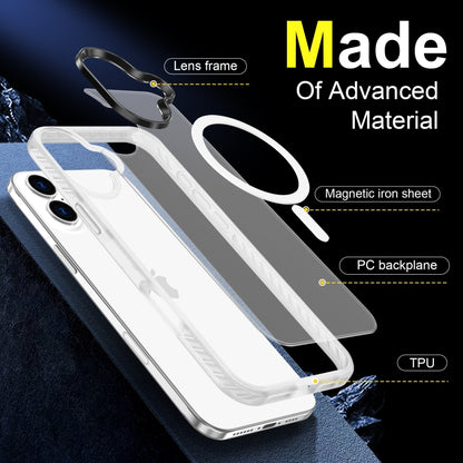 For iPhone 16 Frosted Skin Feel MagSafe Transparent Phone Case(White) - iPhone 16 Cases by PMC Jewellery | Online Shopping South Africa | PMC Jewellery | Buy Now Pay Later Mobicred