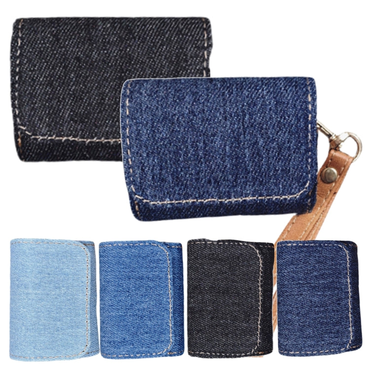 For AirPods Pro Cowboy Fabric Texture PU Headset Protective Bag(Blue) - For AirPods Pro by PMC Jewellery | Online Shopping South Africa | PMC Jewellery | Buy Now Pay Later Mobicred