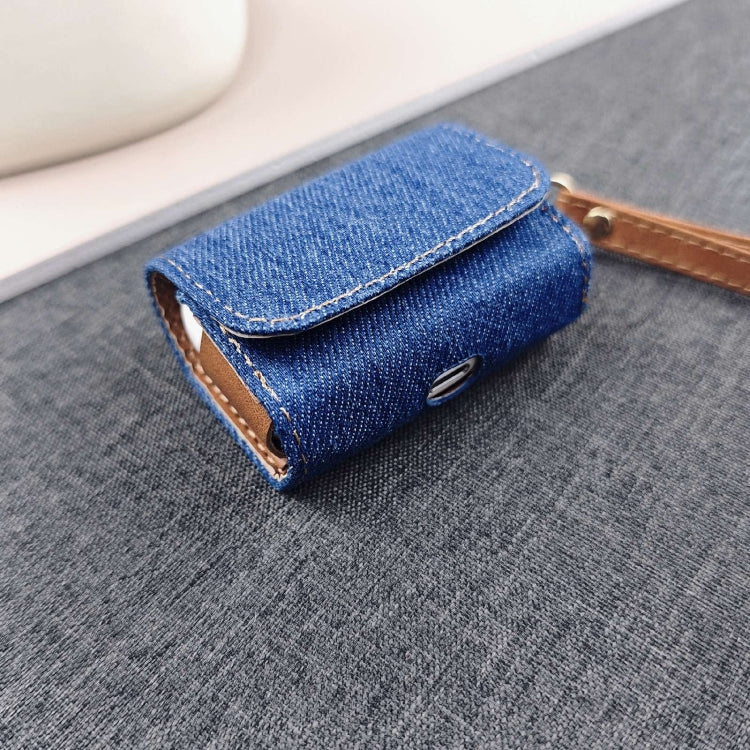 For AirPods Pro Cowboy Fabric Texture PU Headset Protective Bag(Blue) - For AirPods Pro by PMC Jewellery | Online Shopping South Africa | PMC Jewellery | Buy Now Pay Later Mobicred