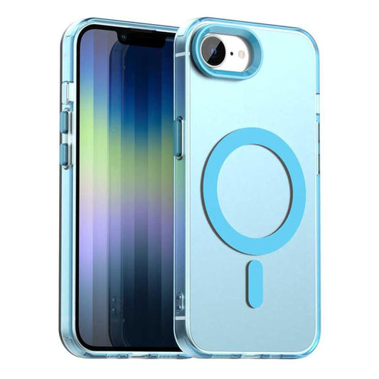 For iPhone 16e Candy Magsafe PC Hybrid TPU Phone Case(Blue) - iPhone 16e Cases by PMC Jewellery | Online Shopping South Africa | PMC Jewellery | Buy Now Pay Later Mobicred