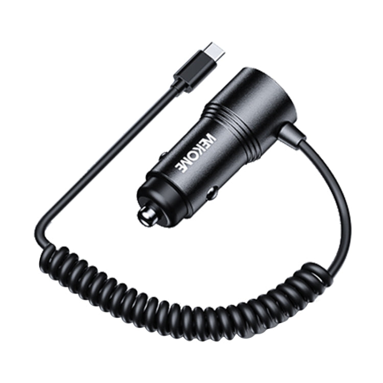 WEKOME WP-C51 Pop Digital Series 66W USB, USB-C / Type-C Car Charger with Charging Cable(Black) - Car Charger by WK | Online Shopping South Africa | PMC Jewellery | Buy Now Pay Later Mobicred