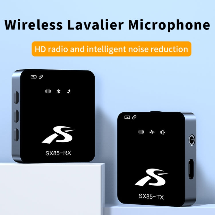 SX85 1 TX + 1 RX Square Smart Noise Reduction Lavalier Wireless Microphone(8 Pin) - Microphone by PMC Jewellery | Online Shopping South Africa | PMC Jewellery | Buy Now Pay Later Mobicred