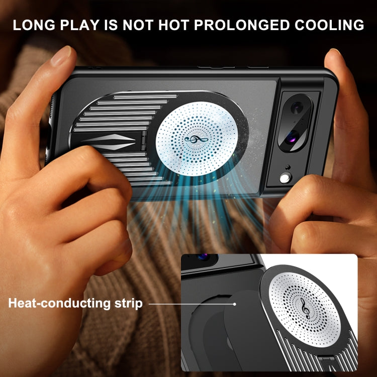 For Google Pixel 8 Heat Dissipation Aromatherapy MagSafe Holder Phone Case(Black) - Google Cases by PMC TechLife | Online Shopping South Africa | PMC TechLife | Buy Now Pay Later Mobicred