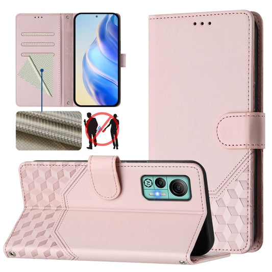 For Ulefone Note 14 Honeycomb Embossing RFID Leather Phone Case(Pink) - Ulefone Cases by PMC Jewellery | Online Shopping South Africa | PMC Jewellery | Buy Now Pay Later Mobicred