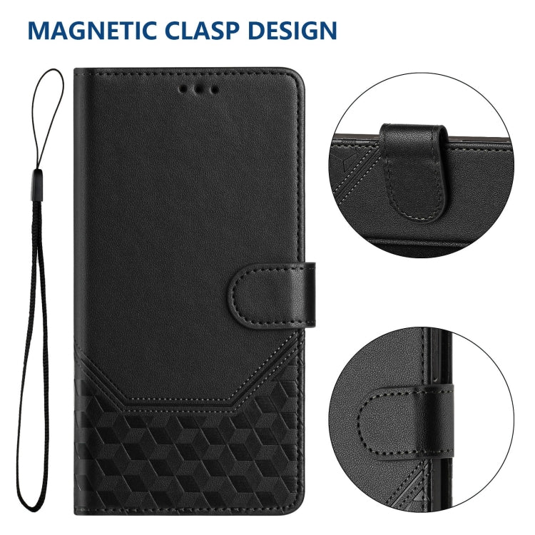 For Ulefone Note 17 Pro Honeycomb Embossing RFID Leather Phone Case(Black) - Ulefone Cases by PMC Jewellery | Online Shopping South Africa | PMC Jewellery | Buy Now Pay Later Mobicred