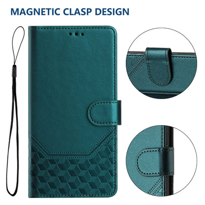 For Ulefone Note 18 Ultra Honeycomb Embossing RFID Leather Phone Case(Peacock Green) - Ulefone Cases by PMC Jewellery | Online Shopping South Africa | PMC Jewellery | Buy Now Pay Later Mobicred