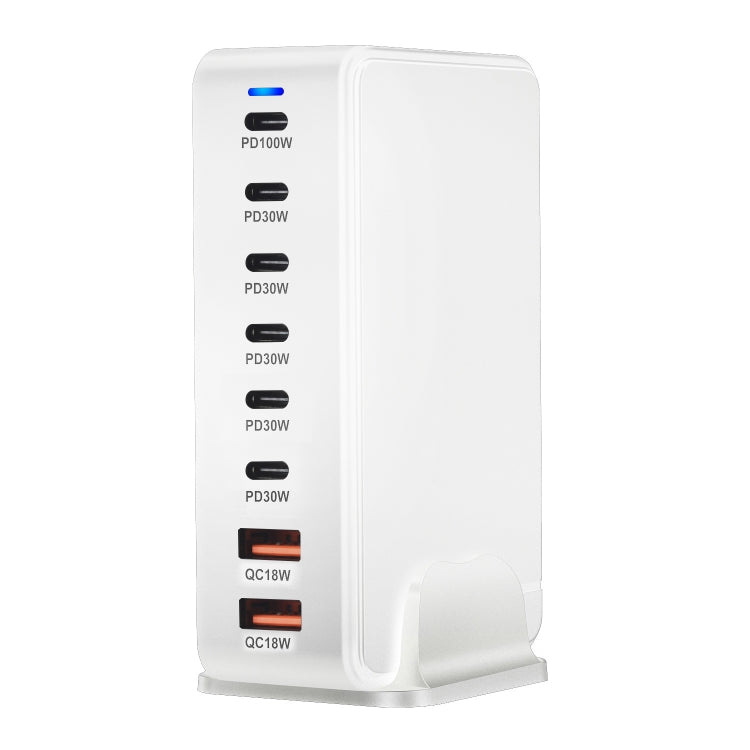 YMX-986 286W 6 Type-C, 2 USB 8-Ports Desktop Fast Charger, Plug Type:US Plug(White) - Multifunction Charger by PMC Jewellery | Online Shopping South Africa | PMC Jewellery | Buy Now Pay Later Mobicred