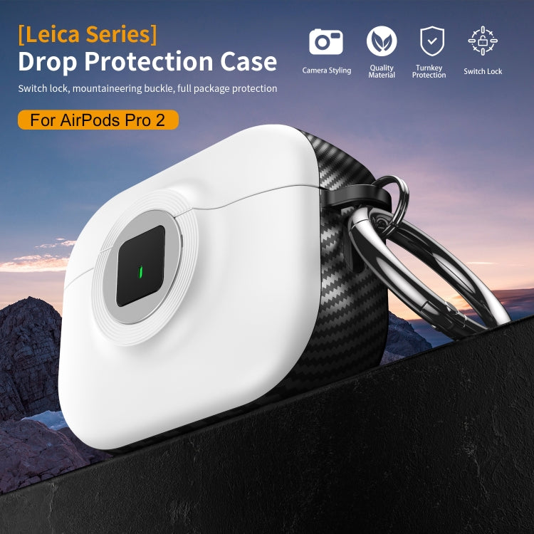 For AirPods Pro 2 Camera Series PC + TPU Headset Shockproof Carbon Fibre Case(Yellow) - For AirPods Pro 2 by PMC Jewellery | Online Shopping South Africa | PMC Jewellery | Buy Now Pay Later Mobicred