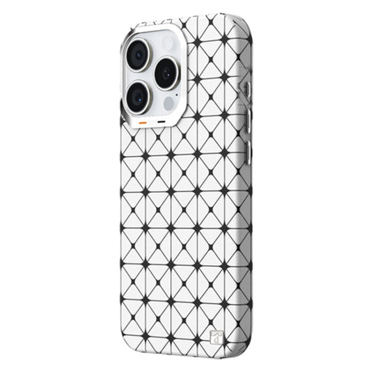 For iPhone 16 Pro Max TGVIS VIDA Series MagSafe Magnetic PU Leather Phone Case(Silver Plaid) - iPhone 16 Pro Max Cases by TGVIS | Online Shopping South Africa | PMC Jewellery | Buy Now Pay Later Mobicred