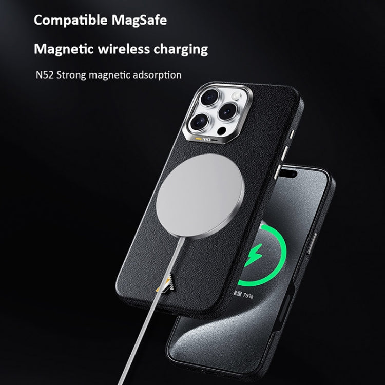 For iPhone 16 Pro Max TGVIS VIDA Series MagSafe Magnetic PU Leather Phone Case(Grey) - iPhone 16 Pro Max Cases by TGVIS | Online Shopping South Africa | PMC Jewellery | Buy Now Pay Later Mobicred