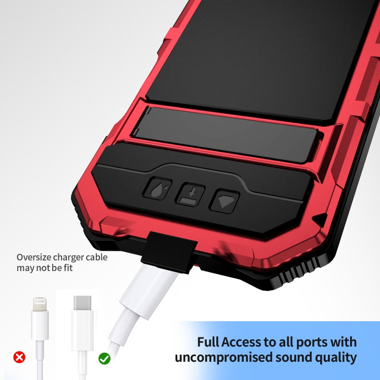 For iPhone 16 Pro Max R-JUST Life Waterproof Dustproof Shockproof Holder Phone Case(Red) - iPhone 16 Pro Max Cases by R-JUST | Online Shopping South Africa | PMC Jewellery | Buy Now Pay Later Mobicred