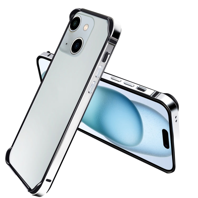For iPhone 16 Plus TPU + Aluminum Alloy Frame Phone Case(Silver) - free shipping - PMC Jewellery - Order now!