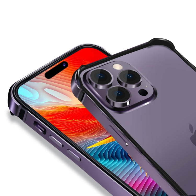 For iPhone 16 TPU + Aluminum Alloy Frame Phone Case(Black) - free shipping - PMC Jewellery - Order now!