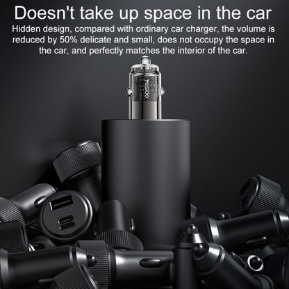 Yesido Y69 PD30W Dual USB-C / Type-C Zinc Alloy Mini Car Charger(Metal Grey) - Car Charger by Yesido | Online Shopping South Africa | PMC Jewellery | Buy Now Pay Later Mobicred